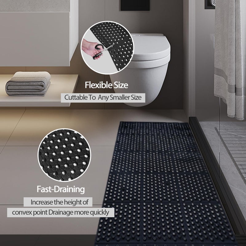 tonchean Rubber Floor Mat with Drainage Holes 83x36x0.4in Commercial Anti-Fatigue Rubber Mat with Non-Slip Backing Heavy Duty Drainage Floor Mats for Commercial Restaurant Kitchen Bar Use Wet Area - Image 4